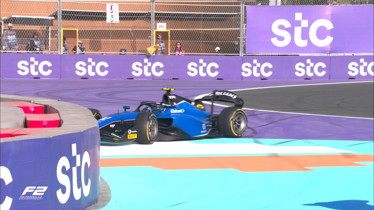 El accidente de Franco Colapinto en el Gran Premio de Arabia Saudita. Foto: X @Formula2.