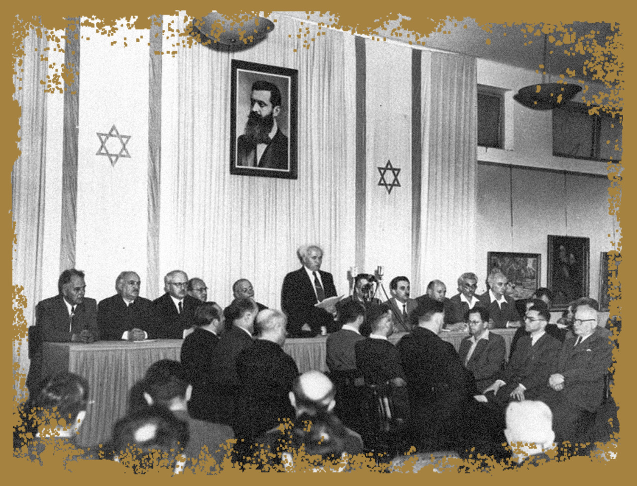 Fundación del Estado de Israel en 1948. Foto: archivo Museo de Israel.