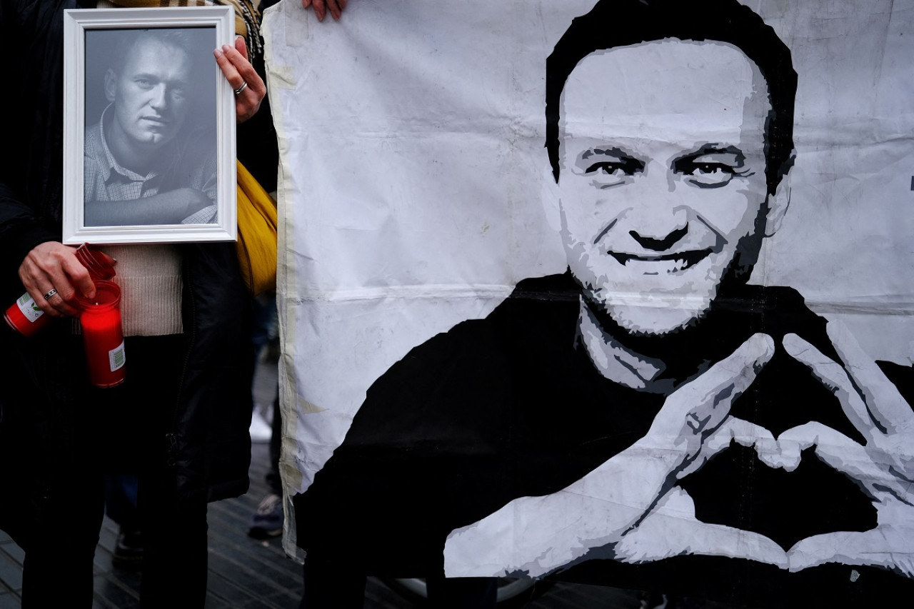 El recuerdo a Alexéi Navalny. Foto: Reuters.