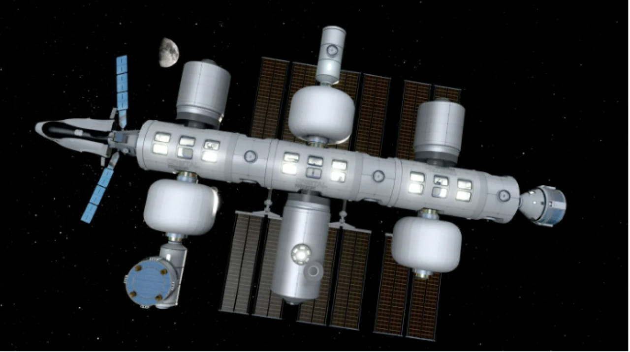 Así será Orbital Reef, la estación espacial que Jeff Bezos planea construir con NASA. Foto: Blue Origin.