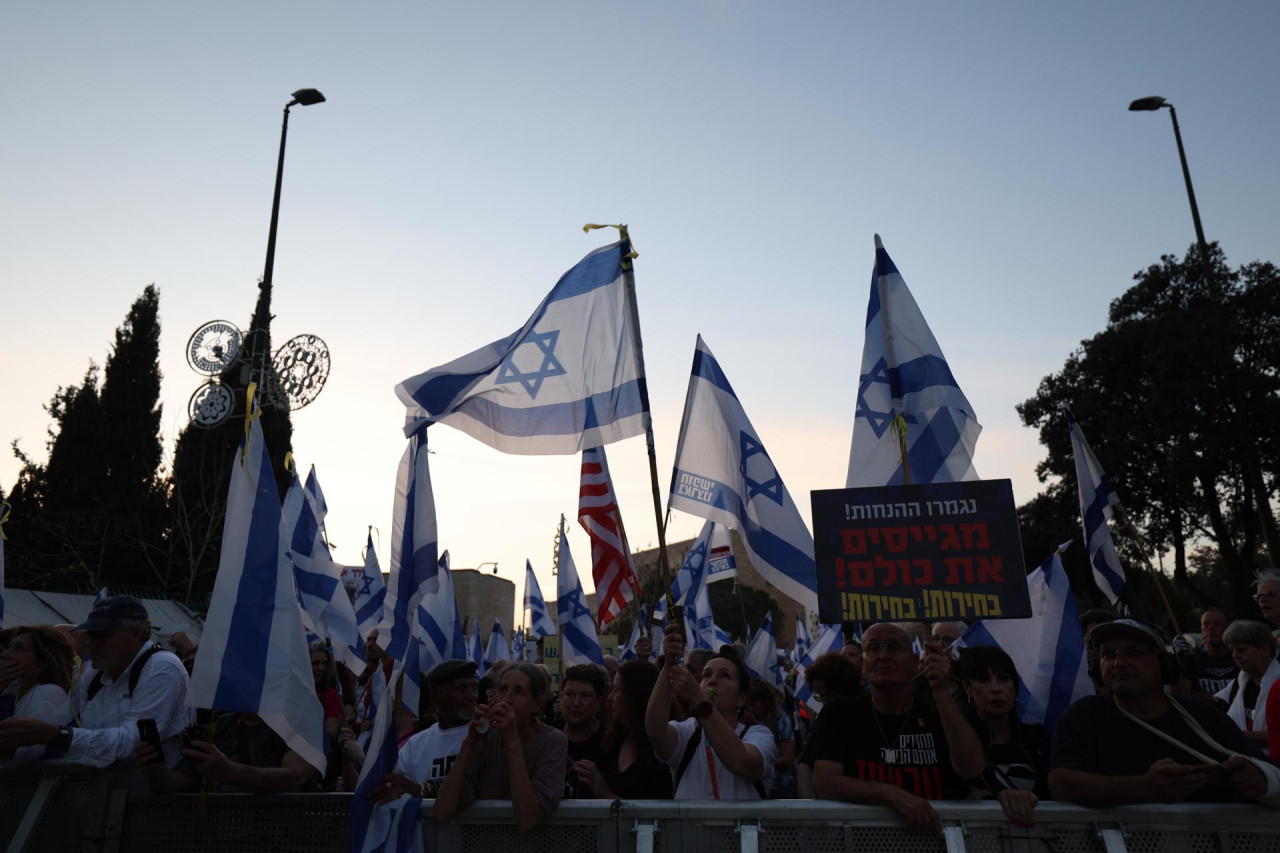 Protestas en Israel contra Benjamin Netanyahu. Foto: EFE.