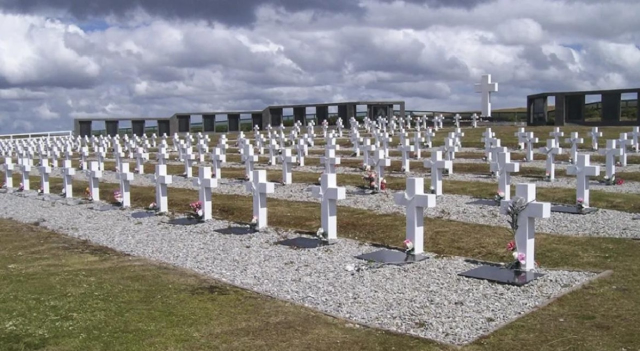Cementerio Darwin, Islas Malvinas. Foto: Télam.