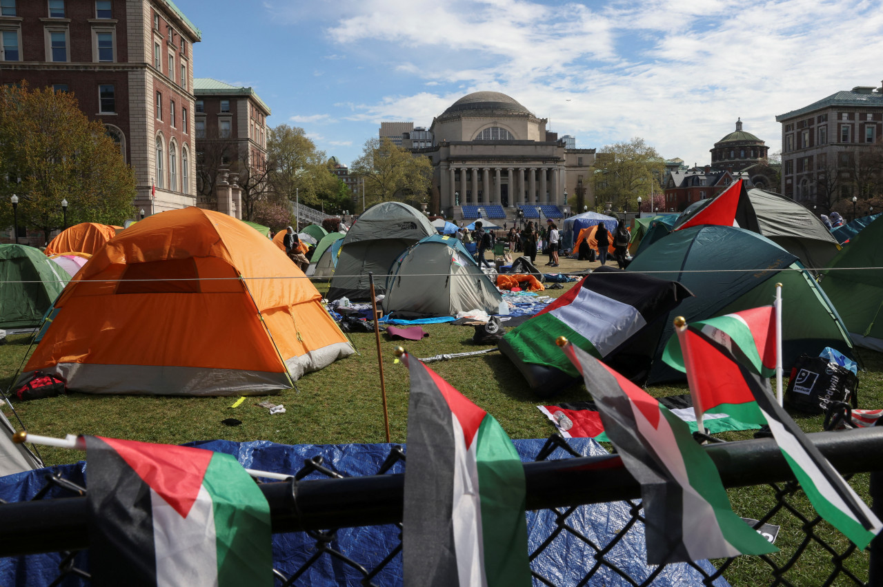 Protestas propalestinas en campus de EEUU. Foto: Reuters